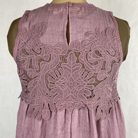 Umgee Tiered Dress Lace Bodice Small Short Lined Sleeveless Flowy - Picture 6 of 13